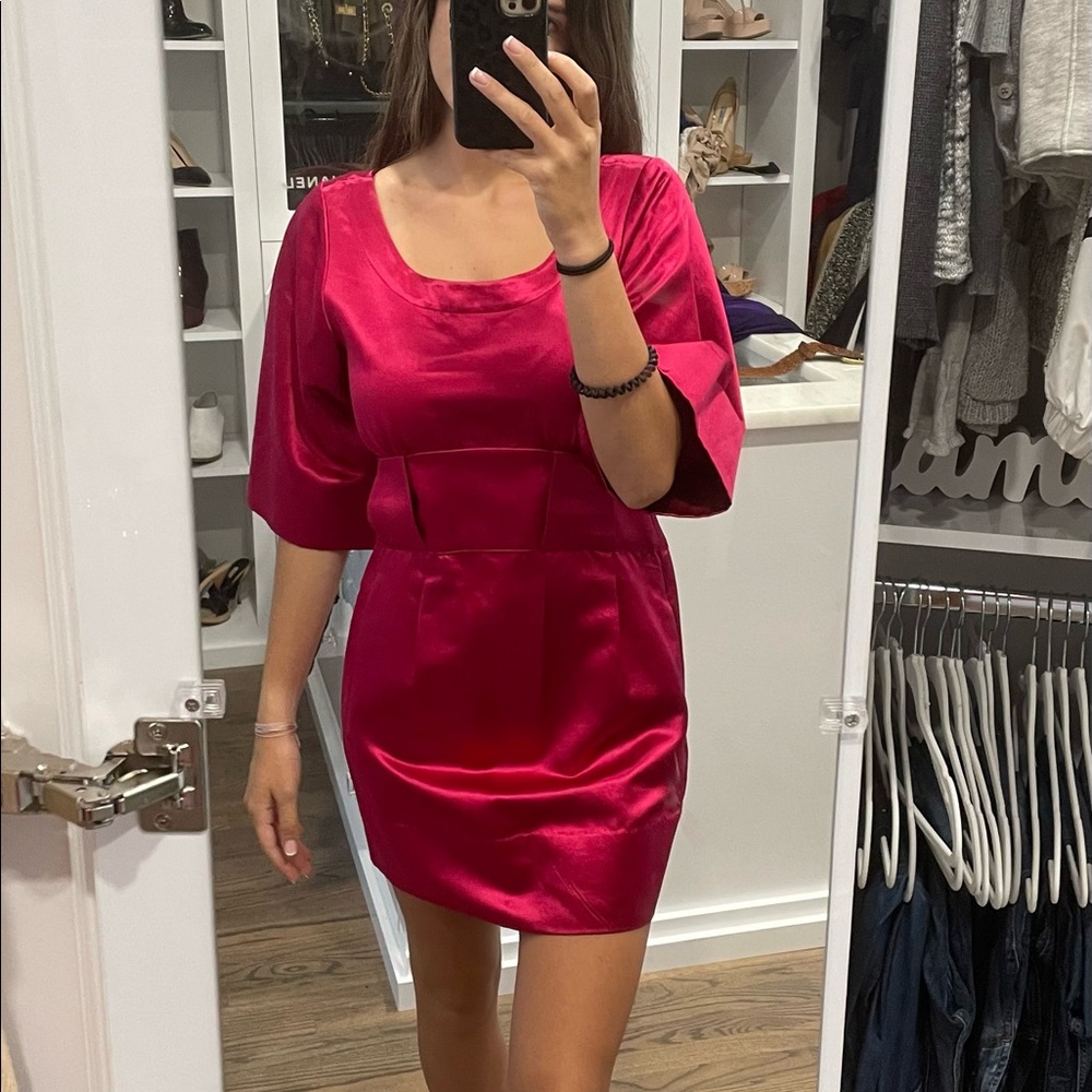 redish /hot pink dress